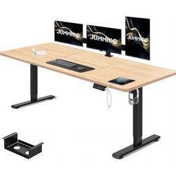 Jummico Höhenverstellbarer Schreibtisch 160 x 80 cm mit Kabelwanne Skrivebord