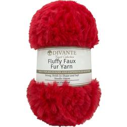 Divante Chunky Fluffy Faux Fur Yarn Red