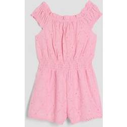 River Island Girls Shirred Texture Playsuit - Pink