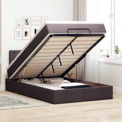 vidaXL Ottoman Säng Med Madrass Mörkbrun 120x200 cm Tyg Sängpaket