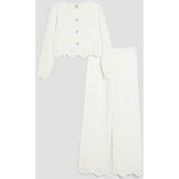 River Island Embroidered Cardigan Set - White