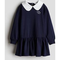 H&M Bow-Detail Sweatshirt Dress - Blue