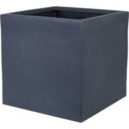 Strata Riven Large Square Planter - Light Grey