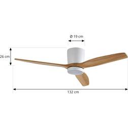 Lucande LED Takfläkt Faipari 132cm