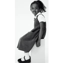 H&M Bow-Detail Jersey School Dress - Grey