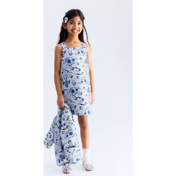 H&M Girls Blue Jacquard-Weave Dress - Blue