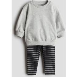 H&M Baby 2-Piece Sweatshirt And Leggings Set - Grey