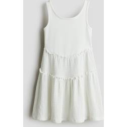 H&M Textured Jersey Dress - White