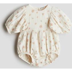 H&M Cotton Muslin Romper Suit - White