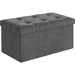 Songmics Bench Stool 80 Liter Capacity Seat Brystopbevaringsboks 300 kg Opbevaringsbænk 76x38cm