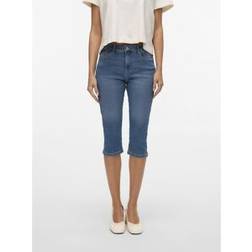 Vero Moda Mid Rise Slim Fit Capris - Medium Blue