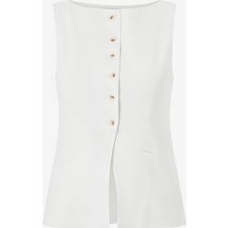 Gina Tricot Tailored Boatneck Vest - Vit