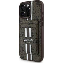Guess 4G Stripes Case with MagSafe Wallet for iPhone 16 Pro Max 6.9 in Brown