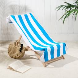 OHS Vertical Stripe Beach - Sea Bath Towel Blue, White (152x71cm)