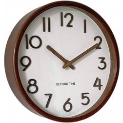 Beyond Time Madera Mörkt Trä Vit Väggklocka