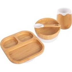 Tiny Dining Divided Bamboo Suction Feeding Set 4pcs