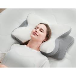 White Noise Godofredo Cervical Memory Foam L35 x W14cm Soft-Medium Support - Grey Ergonomic Pillow