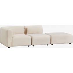 Sklum Sofá Modular Esquinero 2 Piezas Con Puff Fogler Pana Beige Lino Sofa