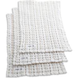 The Organic Company Big Waffle De Toilette 25 x 40 cm Set De 3 - Gris Torchon de cuisine Blanc (40x25cm)