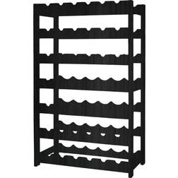 Vinikea Cava 42 Bottles Black Painted Pine Wine Rack
