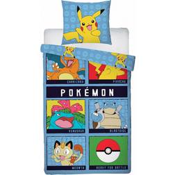 Licens Pokémon Sängkläder 140x200 cm Pikachu 2-i-1 Sängset 140x200cm