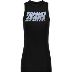 Tommy Jeans Robe D'e't'E9 - Noir/Blanc