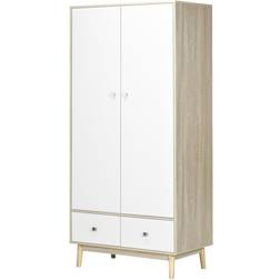 Homcom 2 Ante in Legno con 4 Vani 2 Cassetti e Appendiabiti Armadio