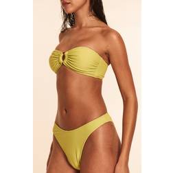 PrettyLittleThing Lime Ribbed Tanga Bikini Bottoms - Green