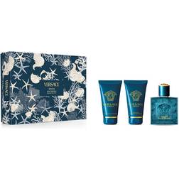 Versace Eros Gift Set 50ml EDT Aftershave Balm Shower Gel