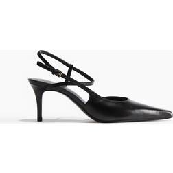 H&M Spetsiga Slingbacks I Läder - Svart