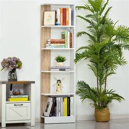 Homcom Almacenaje con 5 Estantes Librería Multiusos 45 x 21 x 170 cm Estantería de libros