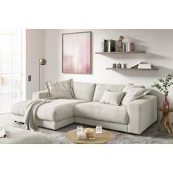 KAWOLA Madeline Ecksofa mit Longchair Cord Sofa