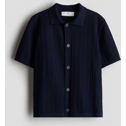 H&M Textured-Knit Shirt - Blue