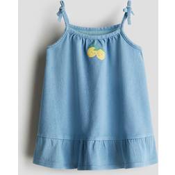 H&M Baby Blue Print-Detail Denim Dress - Blue