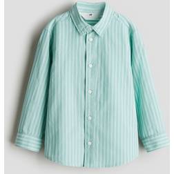 H&M Boys Long-sleeved Cotton Shirt - Green