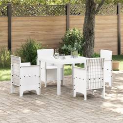 vidaXL Garden Table White 100x100x73 cm Poly Rattan