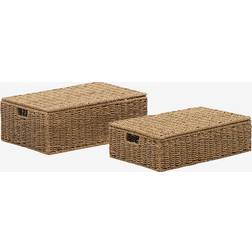 Kave Home Tossa Set Om 2 Brun Korg 2st