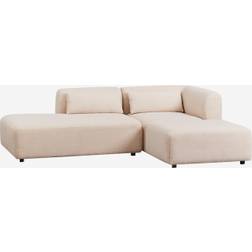 Sklum Sofá Modular Esquinero 2 Piezas Con Diván Izquierdo Y Puff Fogler Borreguito Beige Crema Sofa