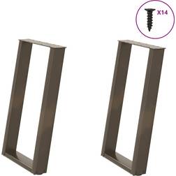 vidaXL Spisebordsben U-formet 2 stk Naturstål 60x(72-73) cm Stål Bordben