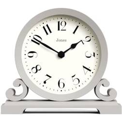 Jones Clocks Saloon Mantel Traditional Double Scroll Grey Table Clock
