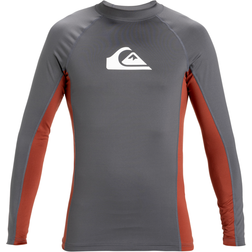Quiksilver Mens Rash Vest Everyday Grey UPF50+ Surf Long Sleeved Guard Top S25