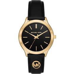 Michael Kors Bracelet De Montre MK7482 Cuir Noir 18mm