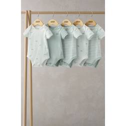 Mamas & Papas Whale Short Sleeve Bodysuits Set of 5 Blue