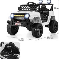 Northix Børnelastbil 12 V Batteri Genopladelig Elbil Med Fjernbetjening Hvid