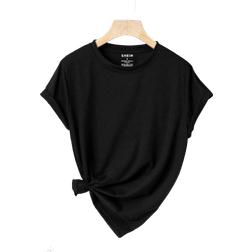 Shein Solid Color Round Neck Short Sleeve TShirt Suitable For Summer Casual Wear