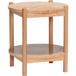 Hübsch Trava Sidobord Ek-Travertin Beige Småbord