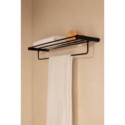 Sklum Toallero De Pared Para Baño Con Balda En Acero Inoxidable Devon Negro