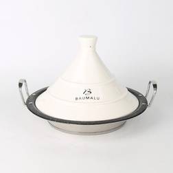 Baumalu Tajine Inox Avec Couvercle Céramique Blanc 30 cm