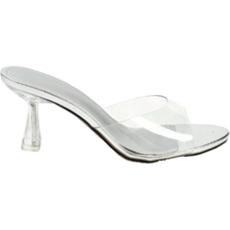 Shein New Arrival Womens European And American Trendy British Style Fashionable French Sexy Round Toe Comfortable And Simple Transparent PC Heels With Color