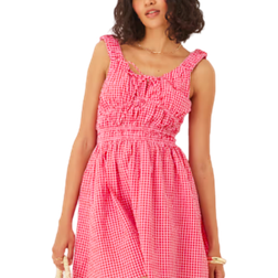 ASOS DESIGN Sommarklänning Minilängd Med Kanalsydda Detaljer - Rosa/Röd